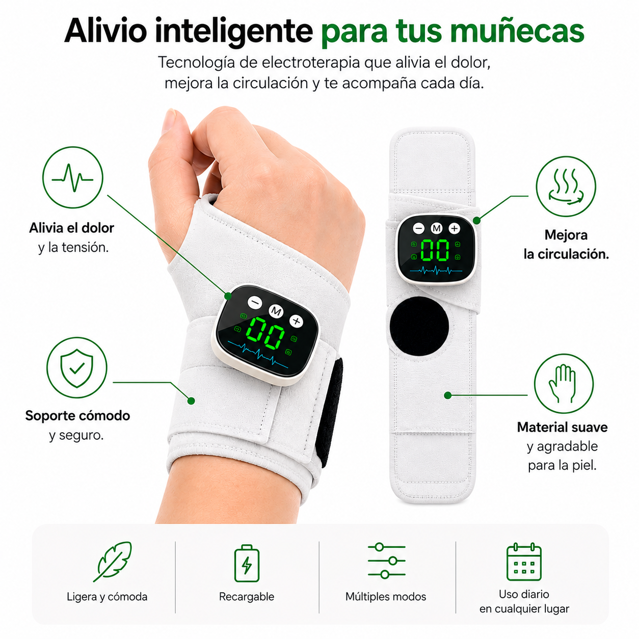 FlexPulse™ I Masajeador Electromagnético Avanzado para Túnel Carpiano
