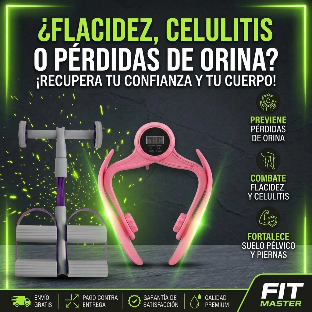 Kit Fitness 2 en 1 | Ejercitador Pélvico Digital + Liga Doble Pedal